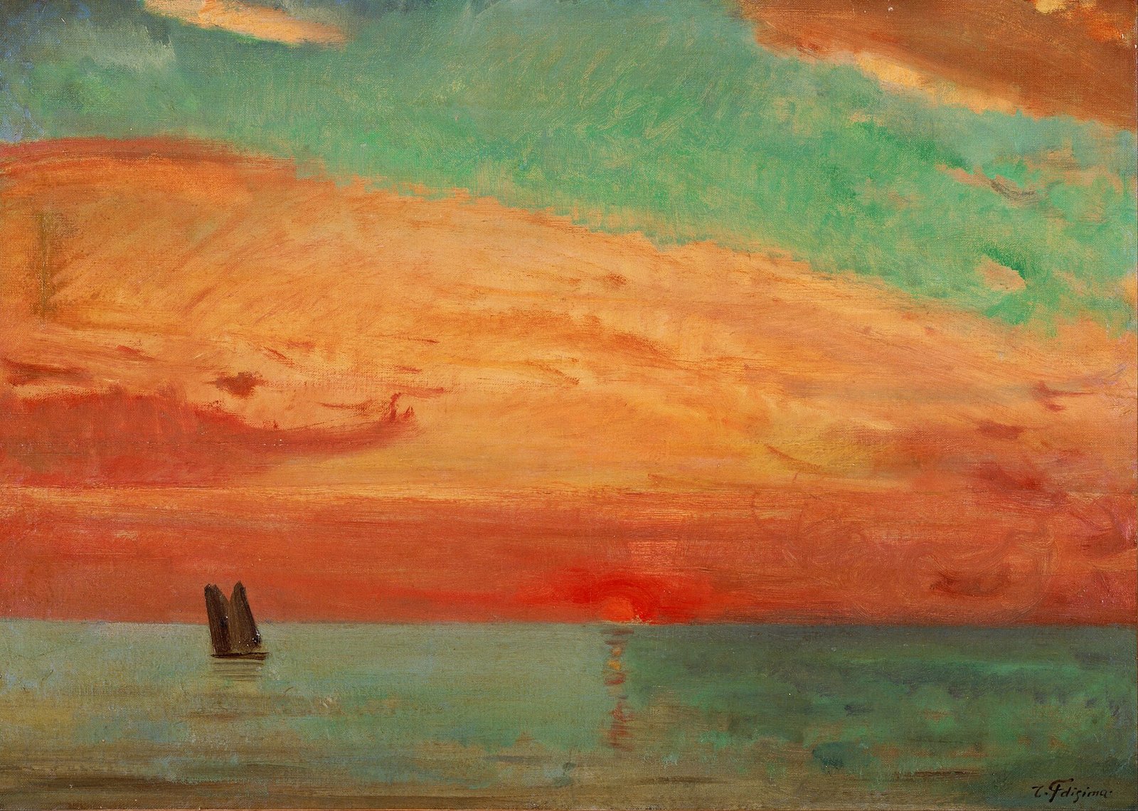 藤島武二《東海旭光》(1932年、油彩、カンヴァス)