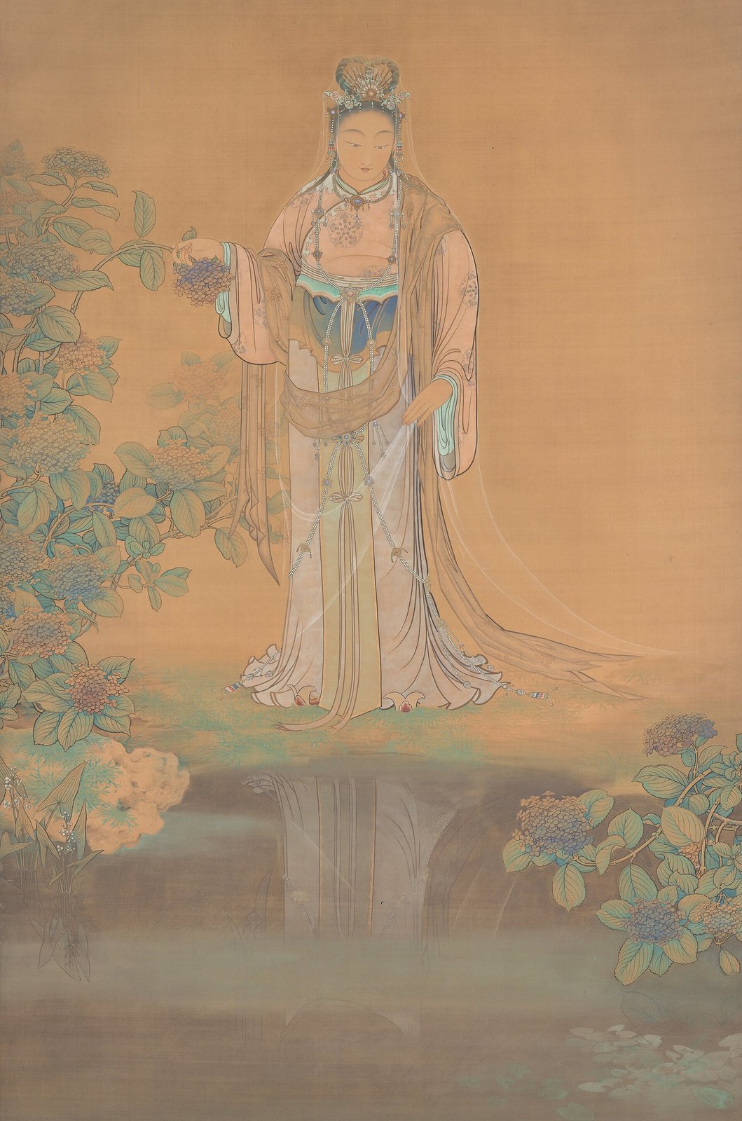 菱田春草《水鏡》(1897年、絹本著色)