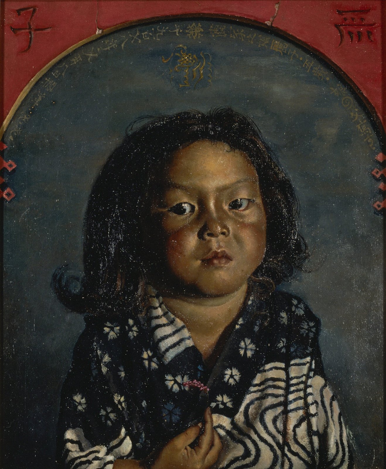 岸田劉生《麗子肖像(麗子五歳之像)》(1918年、油彩、カンヴァス)