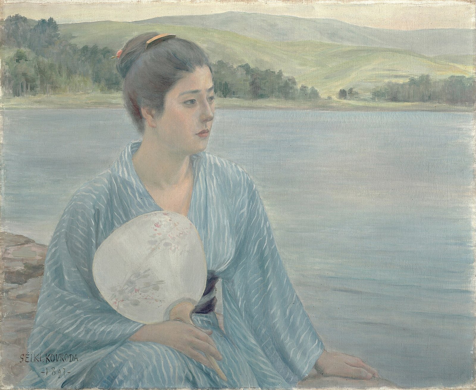 黒田清輝《湖畔》(1897年、油彩、カンヴァス)