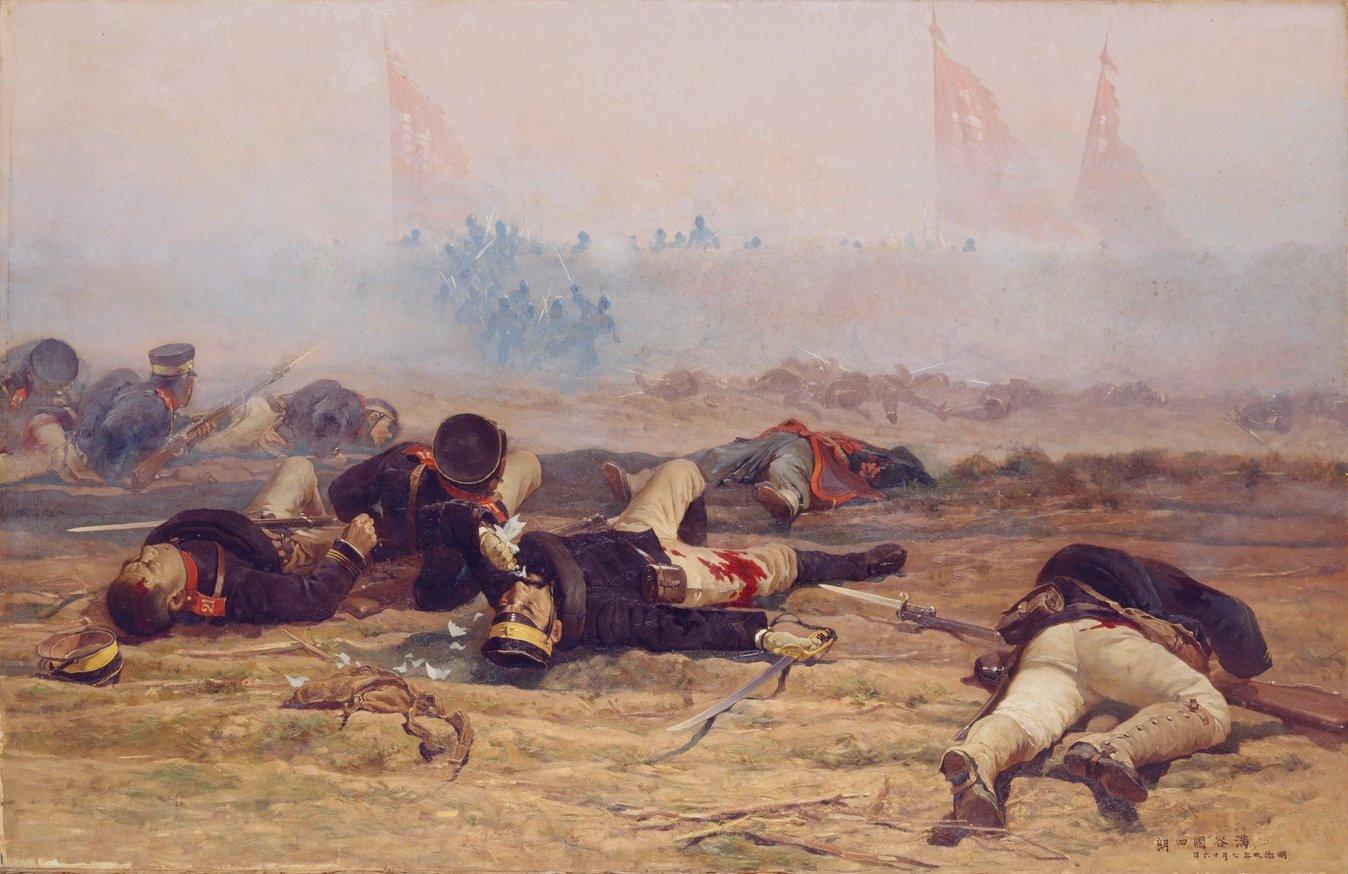 満谷国四郎《林大尉戦死之図》(1897年、油彩、カンヴァス)