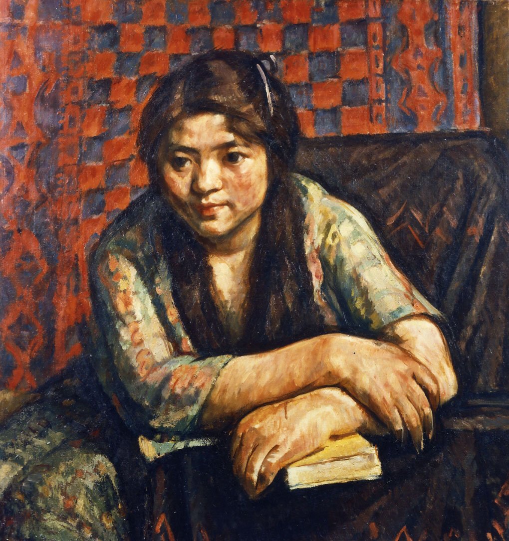 中村彝《小女》(1914年、油彩、カンヴァス)