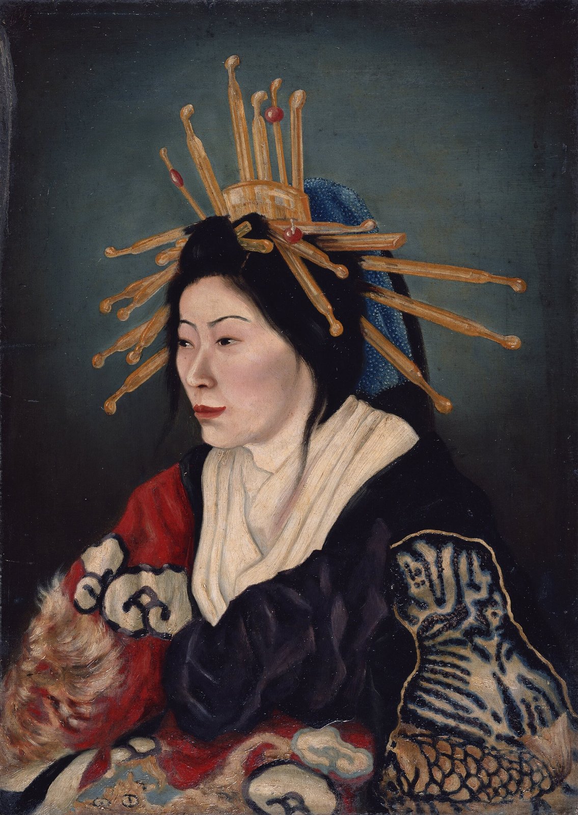 高橋由一《花魁(美人)》(1872年、油彩、カンヴァス)