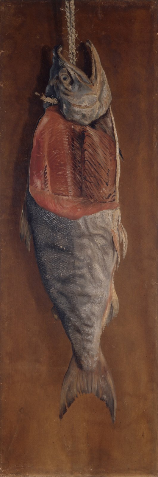 高橋由一《鮭》(1877年、油彩、紙)
