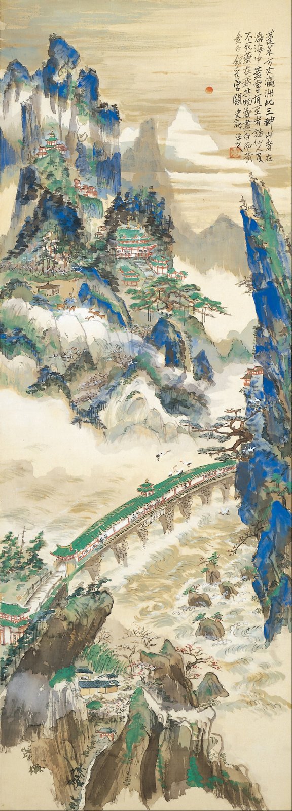冨田溪仙《蓬莱佳境図》(1928年、絹本著色)
