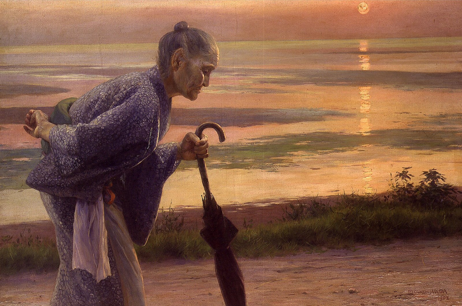 和田英作《おうな》(1908年、油彩、カンヴァス)
