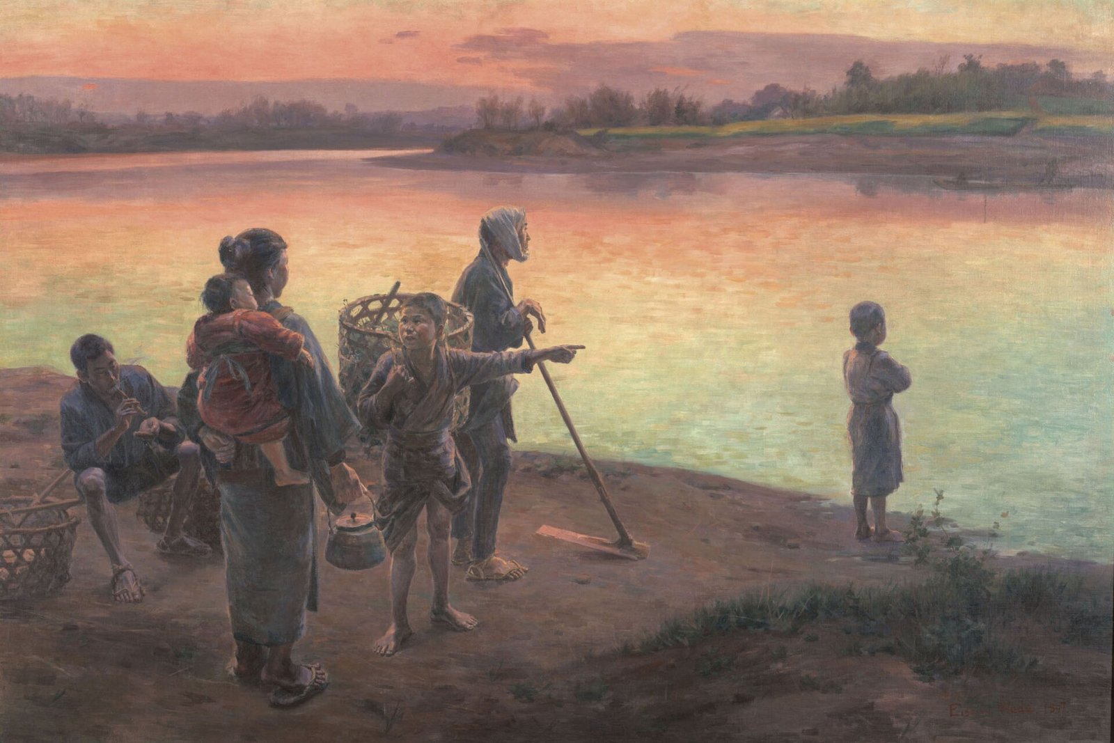 和田英作《渡頭の夕暮》(1897年、油彩、カンヴァス)