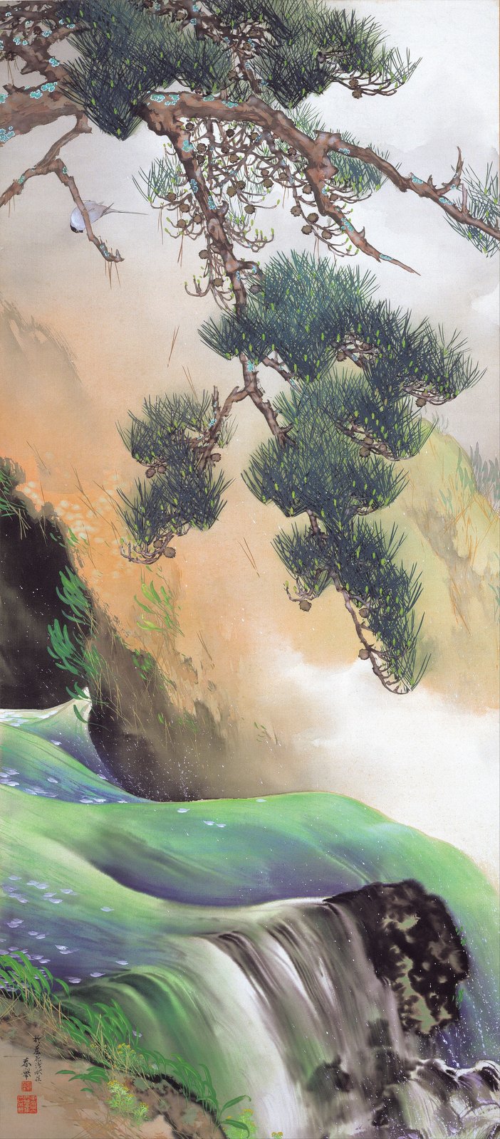 山元春挙《奥山の春図》(1933年、絹本著色)