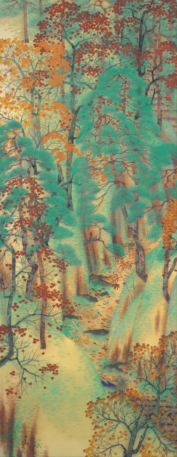 横山大観《愛宕路》(1921年、絹本著色)