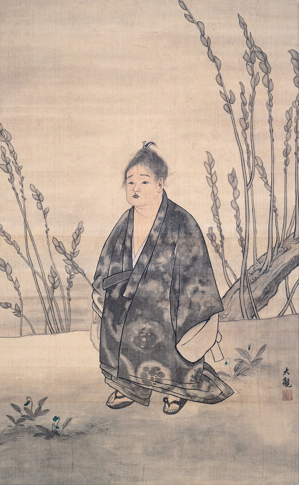 横山大観《無我》(1897年、絹本淡彩)